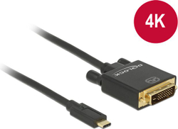 Fotoja e Kabllo USB Delock USB-C - DVI-D, 1 m, e zezë (85320)