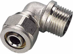 Fotoja e Bërryl Pex-AL-PEX, me fije të jashtme, 1/2" x 16 mm