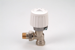 Fotoja e Valvulë radiatori Danfoss FJVR 15 këndor + kokë FJVR 10-50 003L108, e bardhë