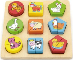 Fotoja e Puzzle Viga Educational Wooden Animals, 18 elemente