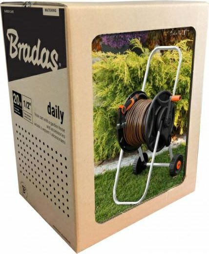 Fotoja e Set për ujitje Bradas HOSE REEL ECO, zorrë ujitje 25m, pistoletë spërkatëse, lidhës