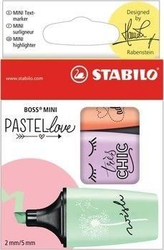 Fotoja e Theksues Stabilo Boss Mini Pastellove, set 3 copë, jeshile/violetë/portokalli