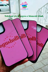 Fotoja e Këllëf i personalizueshëm Dhuro Dhurate Logo, sublimim, silikon, i zi