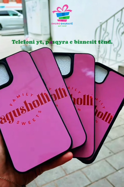 Fotoja e Këllëf i personalizueshëm Dhuro Dhurate Logo, sublimim, silikon, i zi