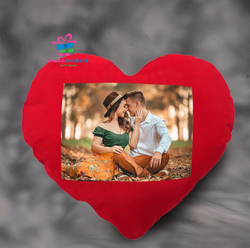Fotoja e Jastëk i personalizueshëm Dhuro Dhurate, formë të zemrës, 40x40cm, i kuq