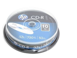 Fotoja e Disqe CD-R HP, 700MB 52x, 10 copë, HPCD10, të bardha