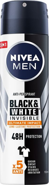 Fotoja e Deodorant Nivea Men Black & White Invisible Ultimate Impact 5in1, 150 ml