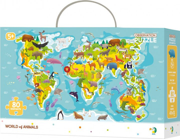 Fotoja e Puzzle Dodo Observation Animal World Map, 80 elemente