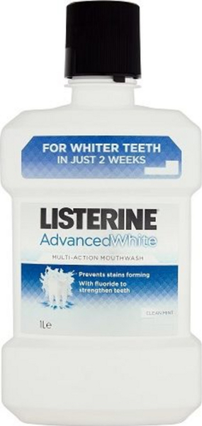 Fotoja e Ujë pastrues për gojë Listerine Advanced White, 1000 ml