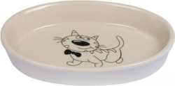 Fotoja e Enë ushqyese për mace Nobby Bowl Ceramic Oval, krem/bezhë