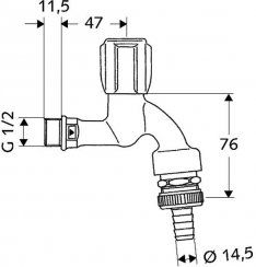 Fotoja e Rubinet Schell Comfort, 1/2", krom