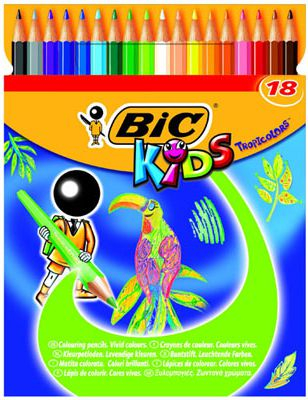 Fotoja e Set ngjyra BIC KIDS TROPICOLORS2, 18 copë