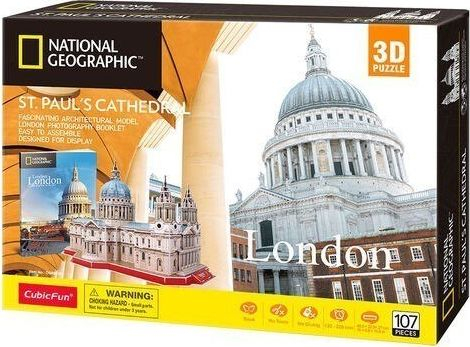 Fotoja e Puzzle 3D Cubicfun St Paul's Cathedral National Geographic, 107 pjesë, 3+ vjeç