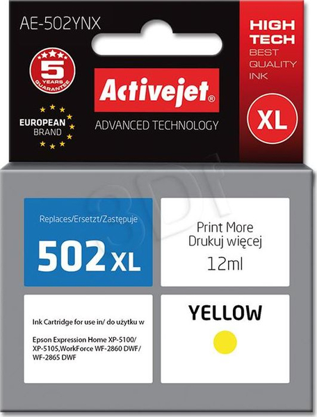 Fotoja e Ngjyrë për printer Activejet Ink AE-502YNX, e verdhë
