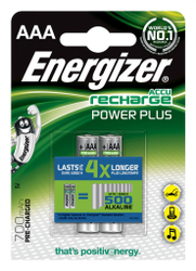Fotoja e Bateri të rikarikueshme Energizer, Power Plus AAA / R03 700mAh, 1.2 V, 2 copë