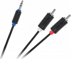 Fotoja e Kabllo Cabletech Jack 3.5-2RCA, 1m, e zezë
