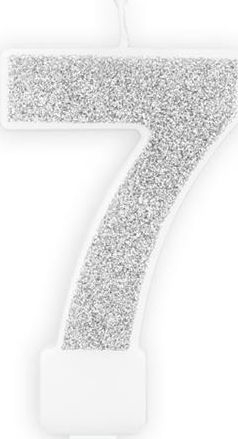 Fotoja e Qirinj dekorues numri 7, 7cm, i hirtë