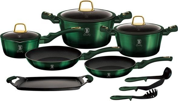 Fotoja e Set tenxheresh Berlinger Haus Metallic Emerald, 12 elemente, të gjelbra
