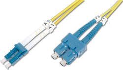Fotoja e Kabllo rrjeti Digitus Fiber Optic Patchcord LC / SC, 10m, e verdhë
