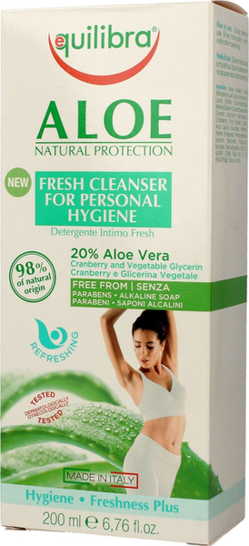 Fotoja e Xhel për higjienën intime Equilibra Aloe Cleanser Aloe Vera, 200ml