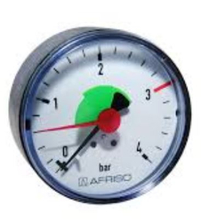 Fotoja e Manometër i ngrohjes Afriso RF 63 AX Ø=63mm 0-4bar 1/2" Cl. 2.5