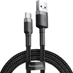 Fotoja e Kabllo Baseus USB-A në USB-C, 3 m, e zezë/ e hirtë (6953156296343)