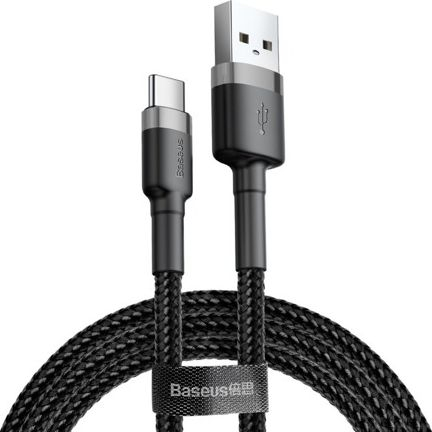 Fotoja e Kabllo Baseus USB-A në USB-C, 3 m, e zezë/ e hirtë (6953156296343)