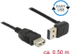 Fotoja e Kabllo Delock USB-A në USB-A, 0.5 m, e zezë (85185), Picture 1
