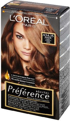 Fotoja e Ngjyrë për flokë L'Oreal Paris Recital Preference A3, Light Amber, 60 ml