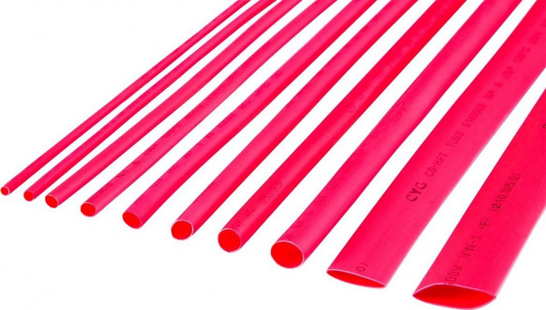 Fotoja e Tub për tkurrje termike Cabletech(LEC-NAR0255.1), 10 copë, 3mm x 1m,	i kuq