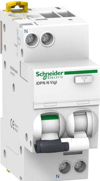 Fotoja e Ndërprerës diferencial 2-polar Schneider Acti9 iDPN Vigi A9D31610, 10 A, C, 30 mA, i bardhë