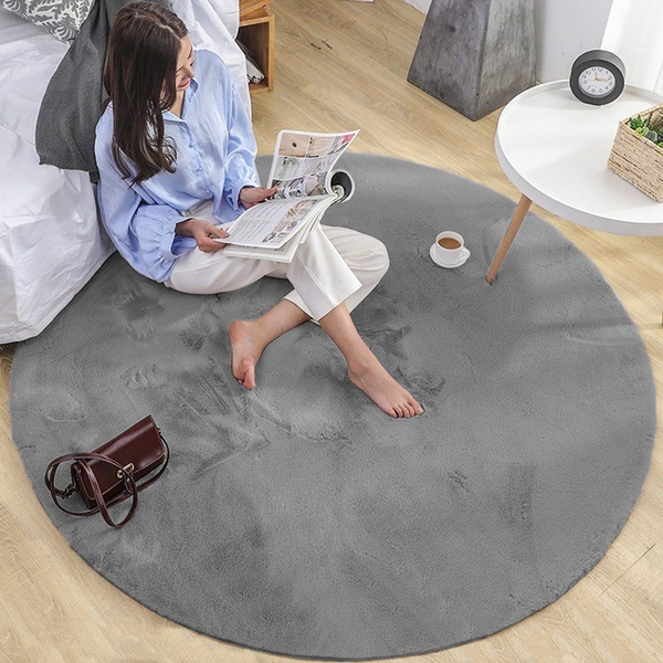Fotoja e Tepih Strado Round Rug Rabbit, 140x140, i hirtë