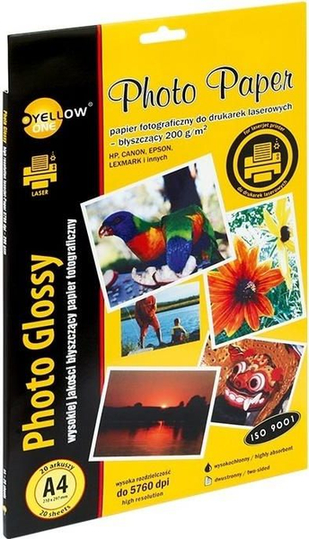 Fotoja e Letër fotografike për printer Yellow One 350130, A4, 200g/m2