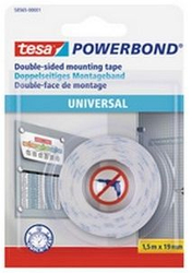 Fotoja e Shirit montimi universal tesa Powerbond, 19 mm x 1.5 m, i bardhë