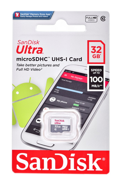 Fotoja e Kartë e memories SanDisk Ultra, MicroSDHC, 32 GB, Class 10
