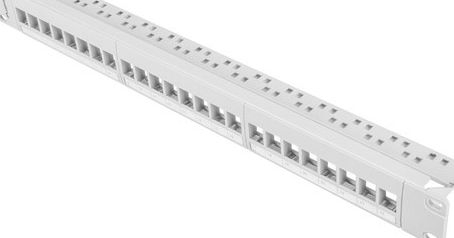 Fotoja e Panel Lanberg 1U, 19", 24 module, i hirtë