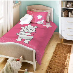 Fotoja e Kellef jorgani 100x135cm dhe kellef jasteku the winnie pooh pink me ylber