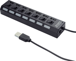 Fotoja e Hub me 7 porta Gembird, USB 2.0, i zi