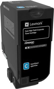 Fotoja e Toner Lexmark 74C2HCE, origjinal, cian