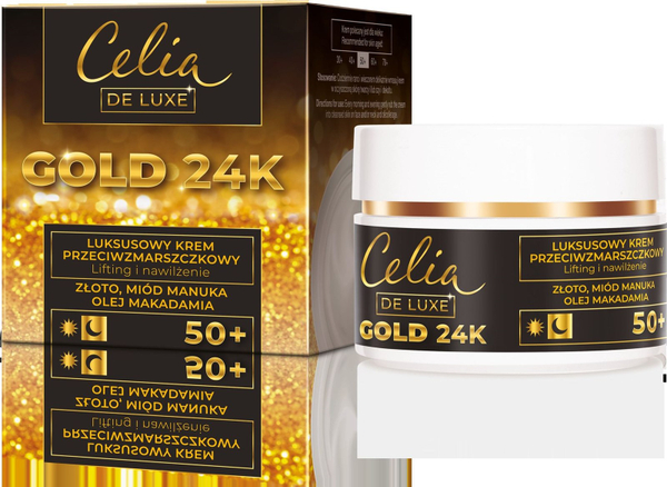 Fotoja e Krem për fytyrë Celia Gold 24K Luxury, anti-rrudha, 50+