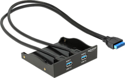 Fotoja e Panel i përparëm për kasë Delock 3.5", 2x USB 3.0, i zi
