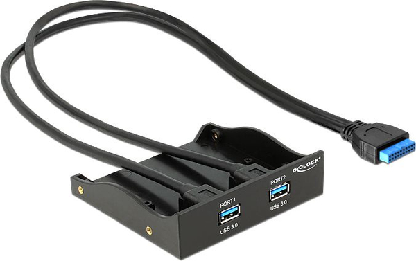 Fotoja e Panel i përparëm për kasë Delock 3.5", 2x USB 3.0, i zi