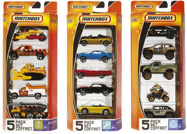 Fotoja e Set i makinave Mattel Matchbox, 5 copë, shumëngjyrëshe