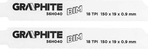 Fotoja e Set tehe sharre Graphite, 150 x 19 x 0.9 mm, 18TPI, 2 copë