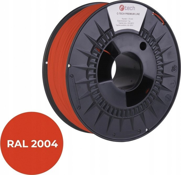 Fotoja e Filament për printer 3D C-Tech PREMIUM LINE, PETG, RAL2004, 1.75mm, 1kg