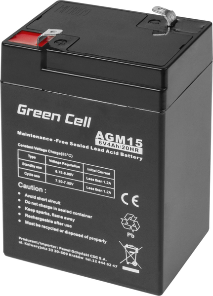Fotoja e Bateri Green Cell Agm Vrla 6V / 4Ah