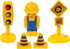 Fotoja e Set LeanToys - Mjetet e ndërtimit, të portokallta, Picture 7
