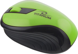 Fotoja e Maus Titanum TM114G, USB, 3 butona, 1000 DPI, wireless, i gjelbër/zi