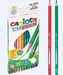 Fotoja e Set ngyrash me gomë Carioca Erasable, 12 ngjyra