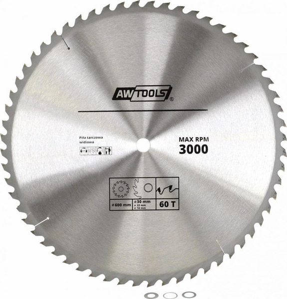 Fotoja e Sharrë rrethore AWTools (AW48498), 600 x 60 x 30 mm